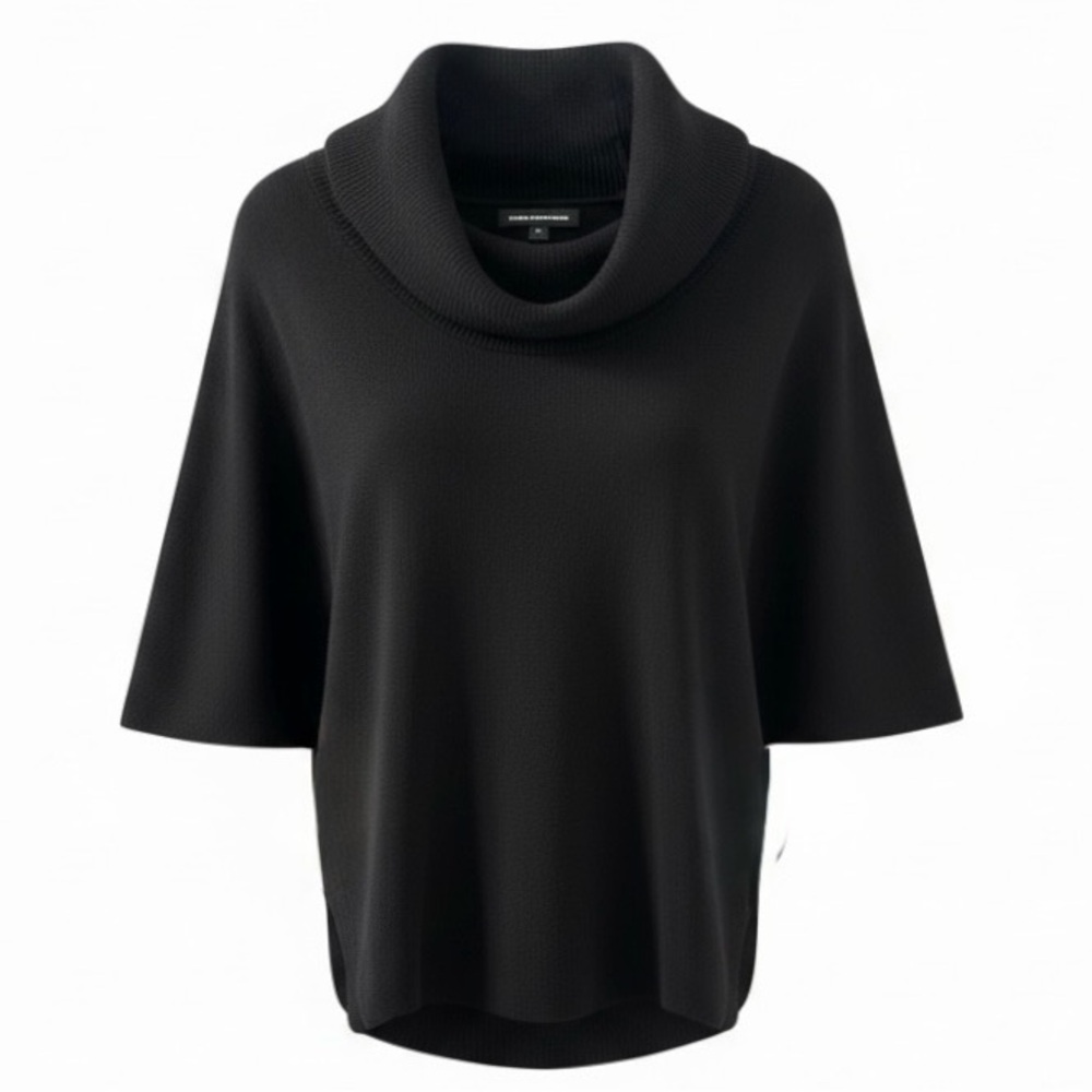 Express Black Cowl Neck Short Sleeve Knit Sweater Size Small